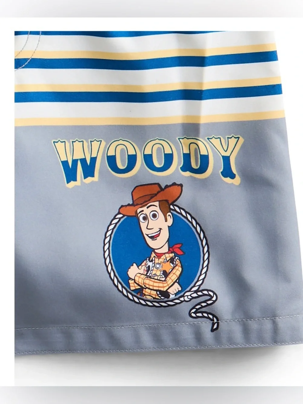 NWT Disney Pixar Toy Story Woody 2 Piece Rash Guard Swim Trunks Set UPF 50+ 18M